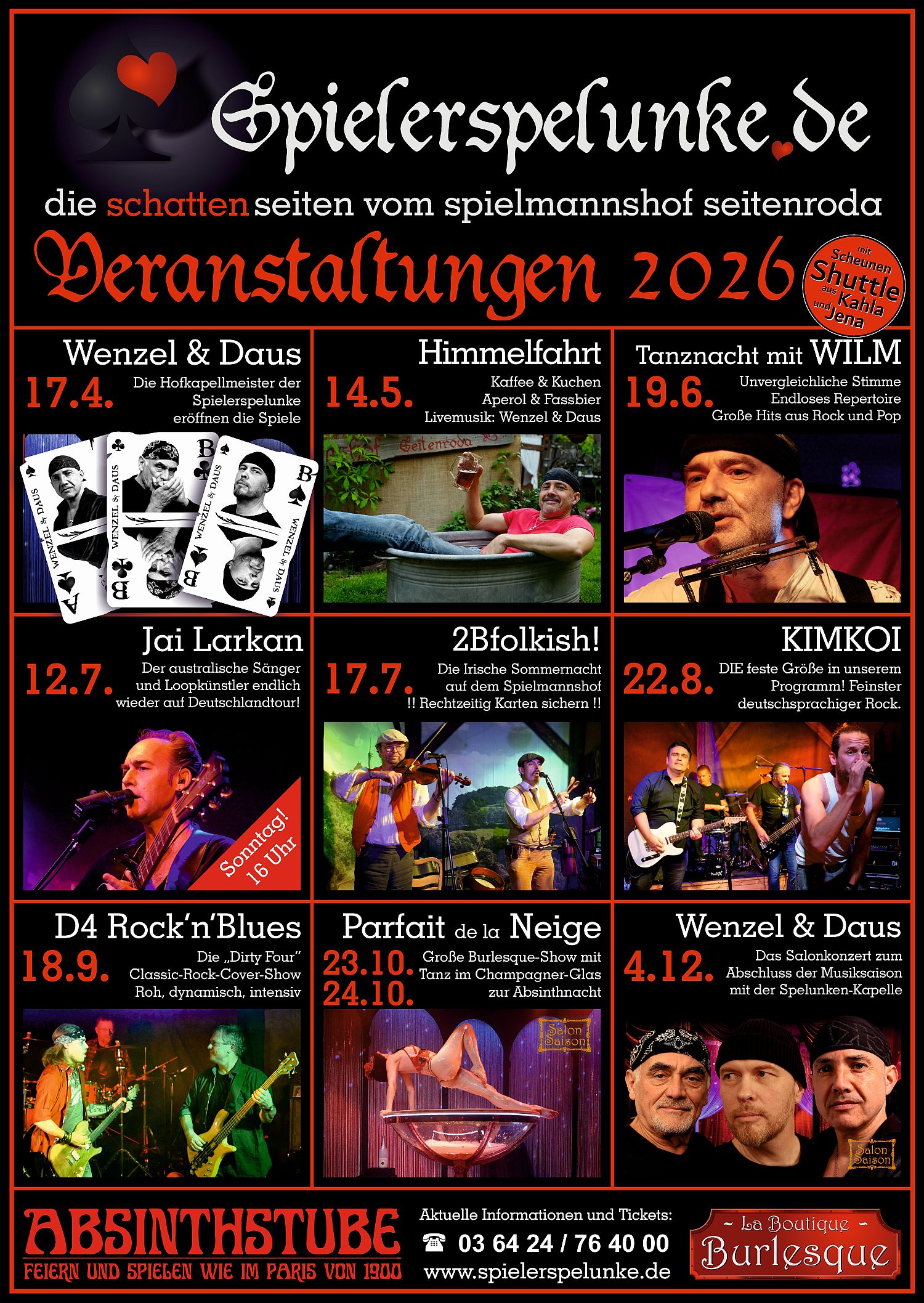 spielerspelunke konzerte veranstaltungen plakat 2026